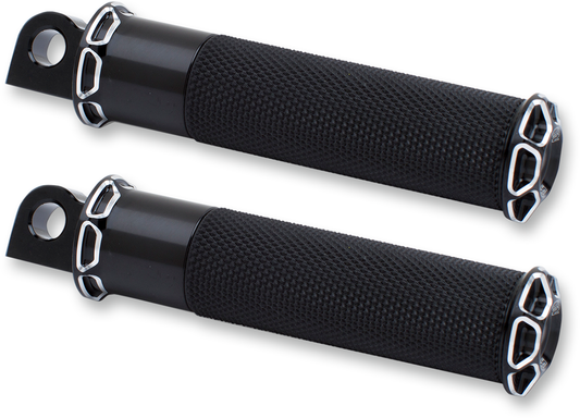 Arlen Ness Fusion Beveled Black Motorcycle Footpegs for Harley Davidson 07-929