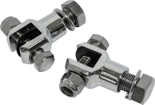 Harddrive Chrome 3/8"-24 Motorcycle Footpeg Clevis Mounts for Harley Davidson