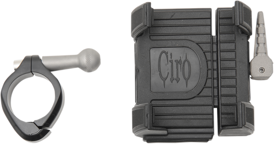 Ciro Black Smartphone/GPS Holder & Handlebar Ball Mount for Harley Davidson