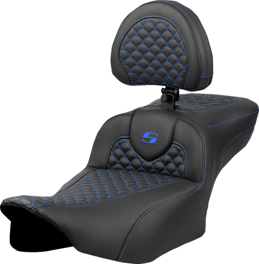 Saddlemen Extended Reach Roadsofa Blue Stitch Seat fits 2023-2025 Harley Touring