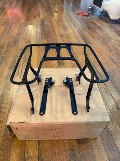 Cobra Black Wrap Around Detachable Luggage Rack 91-17 Harley Dyna FXDL FXDI