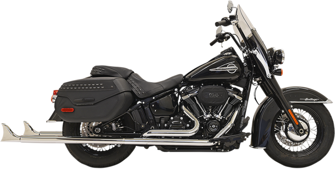 Bassani 39" True Dual Fishtail Exhaust fits 2018-2021 Harley Softail Models