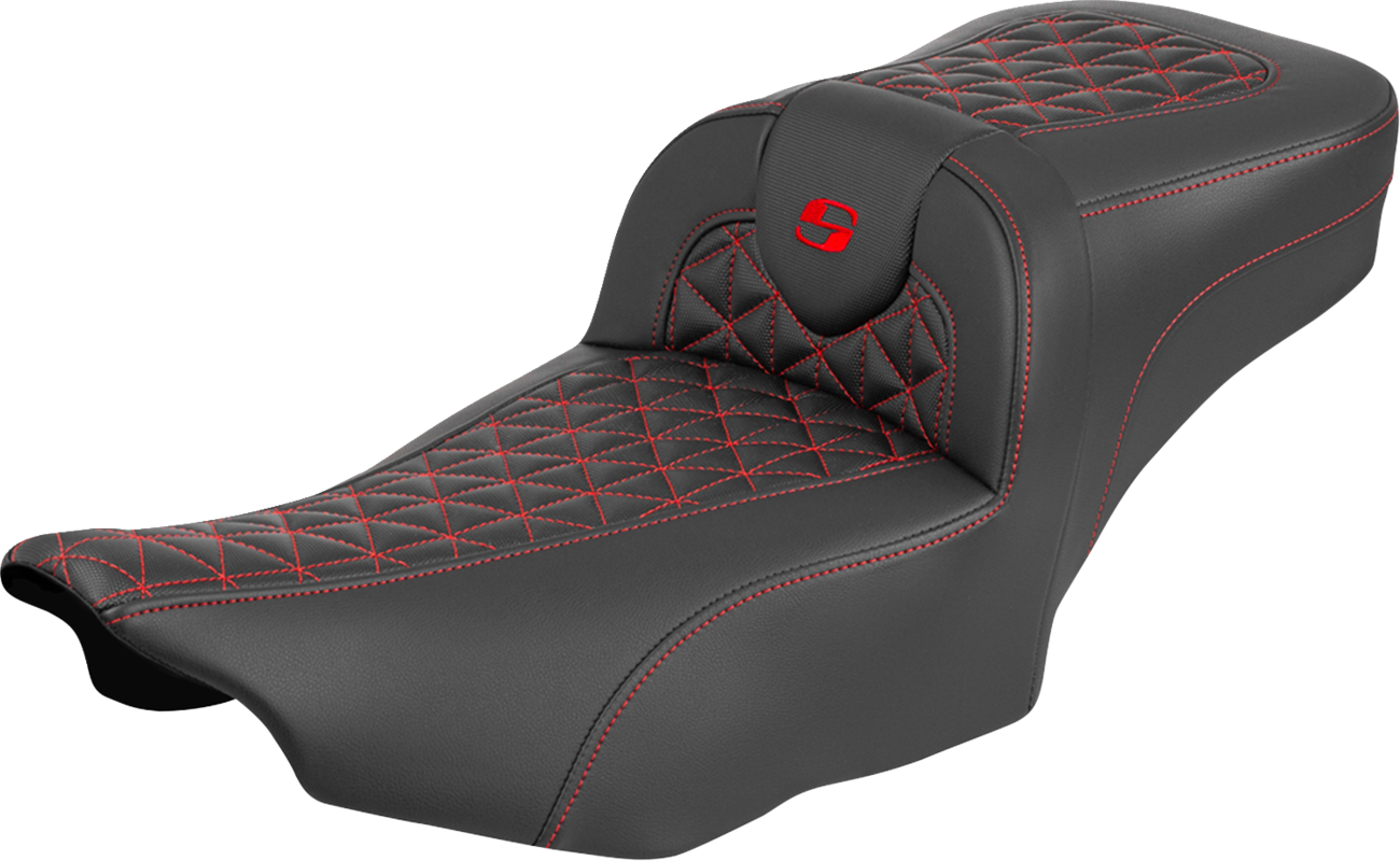 Saddlemen Roadsofa Red Tri Gripper Extended Seat for 2023-2025 Harley Touring