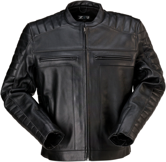 Z1R Artillery Mens Black Leather Motorcycle Riding Street Racing Jacket