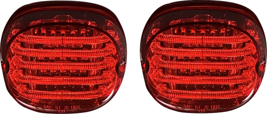 Custom Dynamics ProBEAM Red Squareback LED Taillights for 09-25 Harley Tri Glide