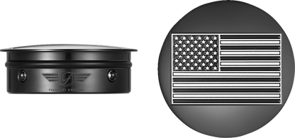 Figurati Designs B&W USA Flag Black Swingarm Covers for 1980-2025 Harley