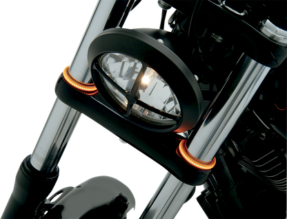 Custom Dynamics TruWrapz 49mm LED Fork Turn Signals 1984-2015 Harley Softail