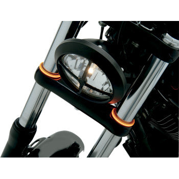 Custom Dynamics Truwrapz 56mm Smoked Lens Amber LED Fork Light Kit 2021 Harley