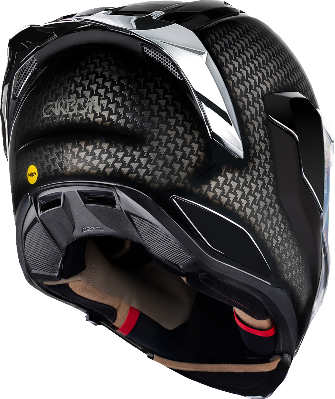 Icon Ultraflite Silver Carbon Full Face MIPS Unisex Adult Motorcycle Helmet