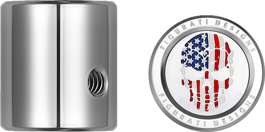 Figurati Skull USA Flag Heel Shifter Eliminator Cover 1984-2023 Harley Davidson