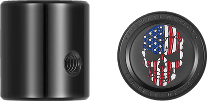 Figurati Skull USA Flag Heel Shifter Eliminator Black Cover 1984-2023 Harley