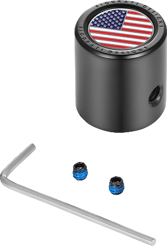 Figurati USA Flag Heel Shifter Black Eliminator Cover 1984-2023 Harley Davidson