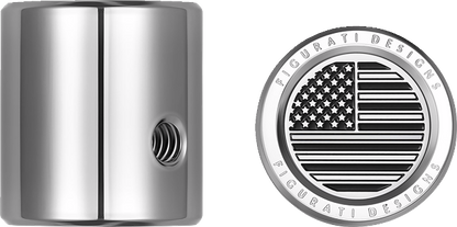 Figurati B&W USA Flag Heel Shifter Eliminator Cover 1984-2023 Harley Davidson