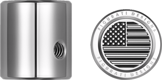 Figurati B&W USA Flag Heel Shifter Eliminator Cover 1984-2023 Harley Davidson