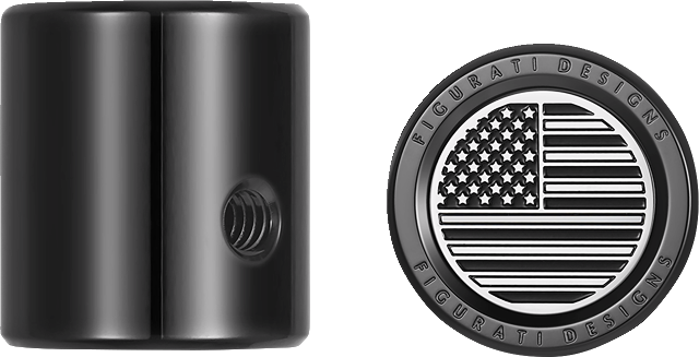 Figurati B&W USA Flag Heel Shifter Black Eliminator Cover 1984-2023 Harley Davidson