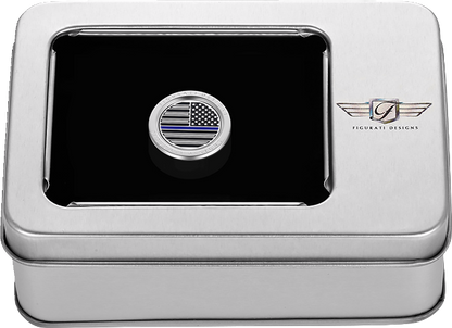 Figurati Blue Line USA Flag Heel Shifter Eliminator Cover 1984-2023 Harley