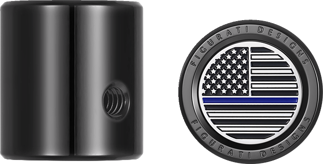 Figurati Blue Line USA Flag Heel Shifter Black Eliminator Cover 1984-2023 Harley