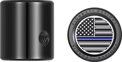 Figurati Blue Line USA Flag Heel Shifter Black Eliminator Cover 1984-2023 Harley