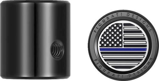 Figurati Blue Line USA Flag Heel Shifter Black Eliminator Cover 1984-2023 Harley