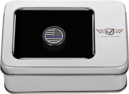 Figurati Blue Line USA Flag Heel Shifter Black Eliminator Cover 1984-2023 Harley