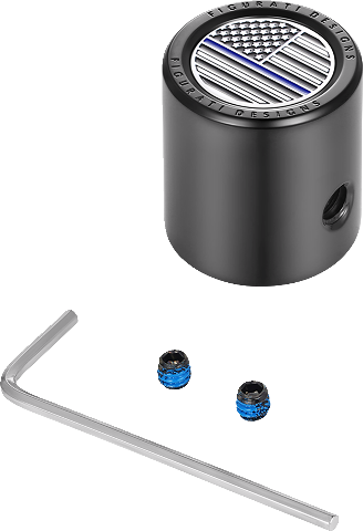 Figurati Blue Line USA Flag Heel Shifter Black Eliminator Cover 1984-2023 Harley