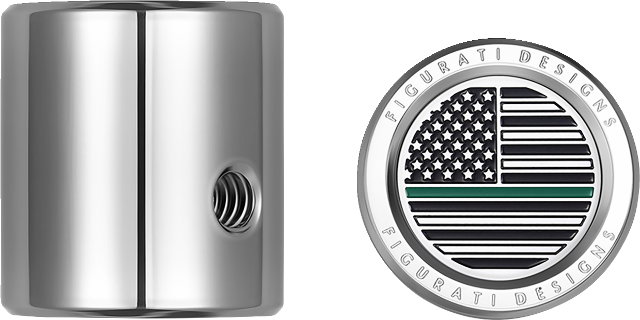 Figurati Green Line USA Flag Heel Shifter Eliminator Cover 1984-2023 Harley
