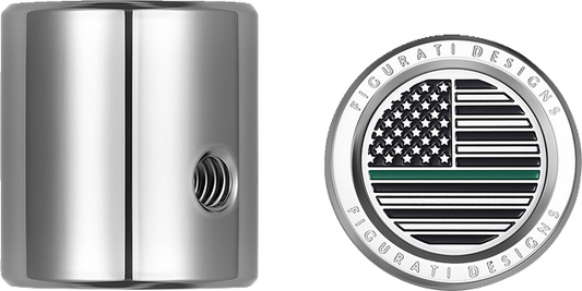 Figurati Green Line USA Flag Heel Shifter Eliminator Cover 1984-2023 Harley