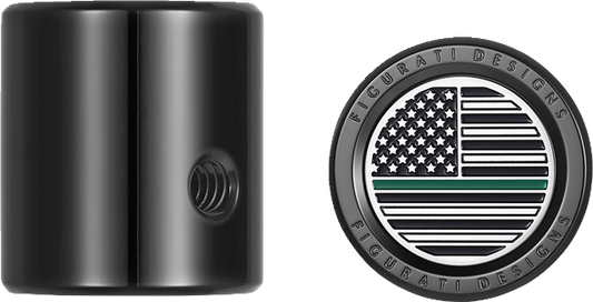 Figurati Green Line USA Flag Heel Shifter Black Eliminator Cover 1984-23 Harley