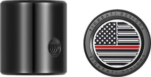 Figurati Red Line USA Flag Heel Shifter Black Eliminator Cover 1984-2023 Harley