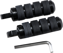 Drag Specialties Large Black Soft Ride Male Mount Footpegs for Harley Davidson