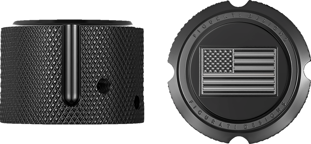 Figurati Designs American Flag Front Axle Nut Black Covers for 2002-2022 Harley