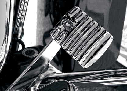 Covingtons Chrome Finned Brake Pedal Pad 1985-2024 Harley Touring Softail FLHX