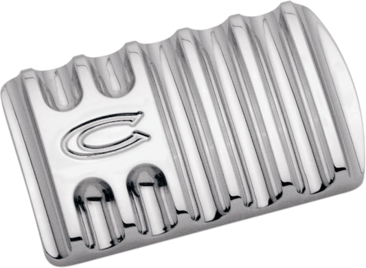 Covingtons Chrome Finned Brake Pedal Pad 1985-2024 Harley Touring Softail FLHX