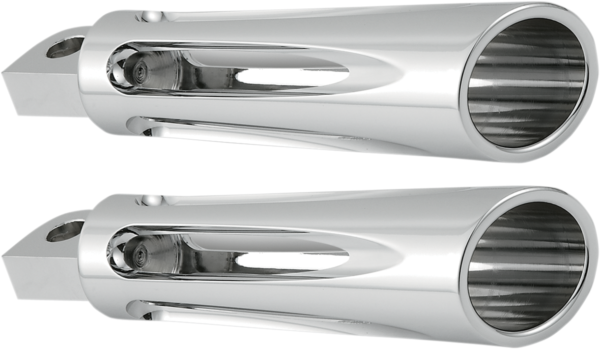 Arlen Ness Chrome Ness Tech Male Deep Cut Mount Motorcycle Footpeg Set Harley
