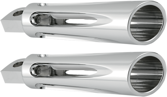 Arlen Ness Chrome Ness Tech Male Deep Cut Mount Motorcycle Footpeg Set Harley