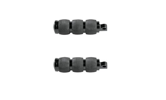 Avon Black 3 Ring Air Cushioned Male Mount Folding Footpegs for Harley Davidson