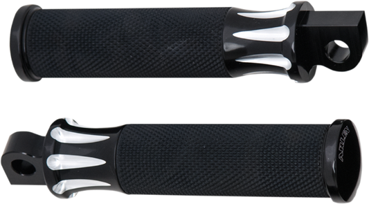 Arlen Ness Black Fusion Deep Cut Male Mount Motorcycle Footpegs fits Harley