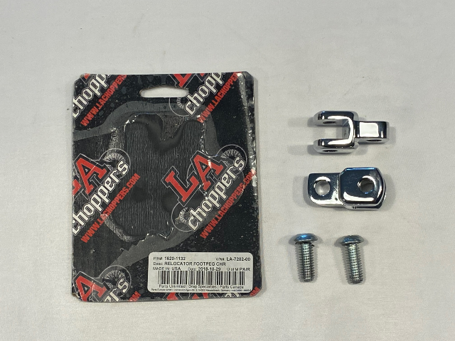 LA Choppers Chrome Pair Motorcycle Footpeg Relocator Kit fits Harley Davidson