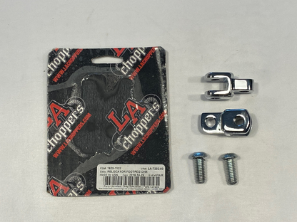 LA Choppers Chrome Pair Motorcycle Footpeg Relocator Kit fits Harley Davidson
