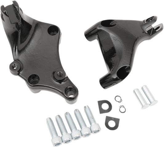 Drag Specialties Black Passenger Footpeg Mount Kit for 2014-22 Harley Sportster