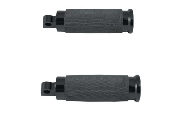 Avon Contour Black Male Mount Folding Universal Motorcycle Footpegs for Harley