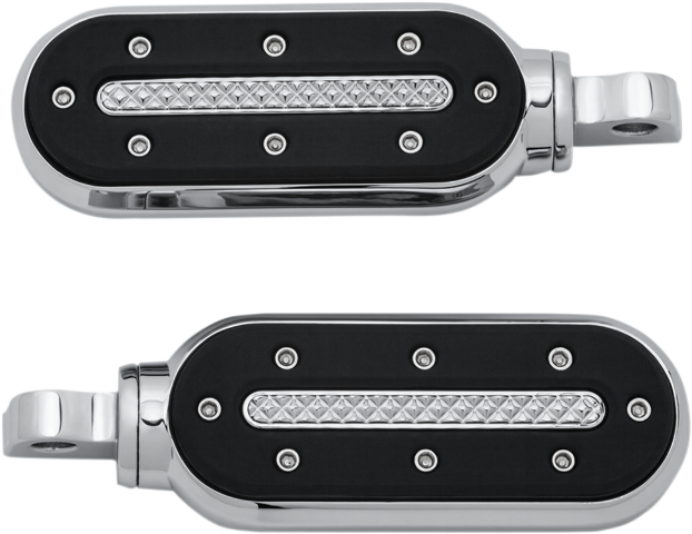 Kuryakyn 7031 Heavy Industry Chrome Motorcycle Footpegs for Harley Davidson