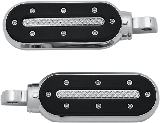Kuryakyn 7031 Heavy Industry Chrome Motorcycle Footpegs for Harley Davidson
