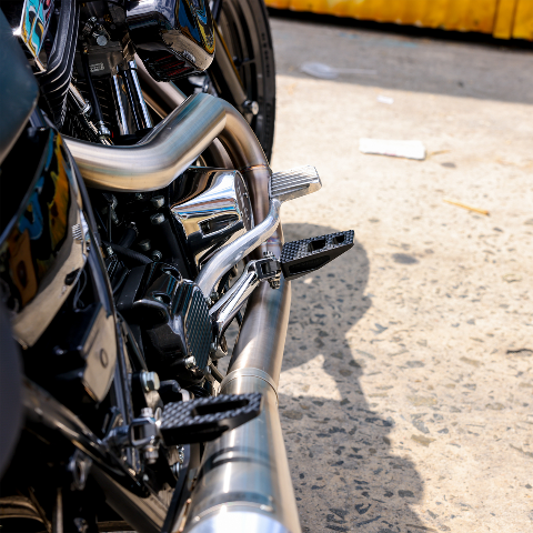 Thrashin P-54 Black Front Slim Driver Footpegs for 2018-2023 Harley Softail