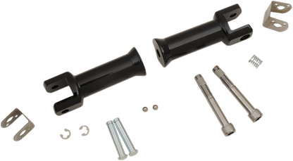 Drag Specialties Black Passenger Footpeg Mount Kit fits 2018-2026 Harley Softail