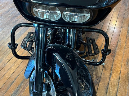 Ciro Black 1-1/4" Universal Motorcycle Front Engine Guard Highway Bar Toe Rest