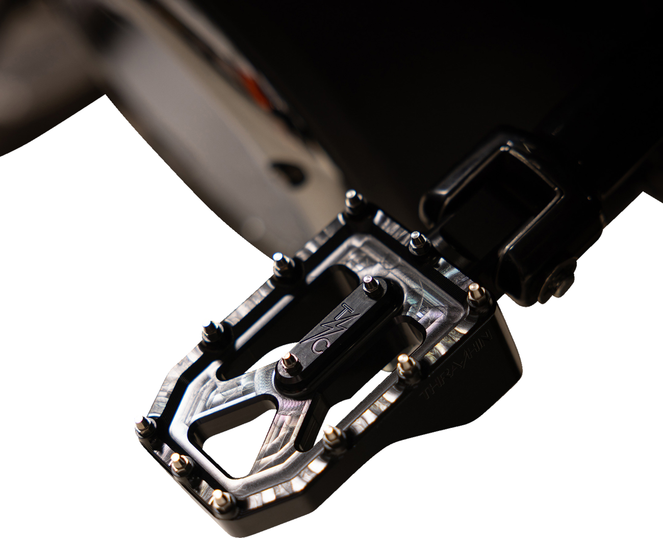 Thrashin Supply Black Aggressor Male Mount Foot Pegs for 1972-2025 Harley