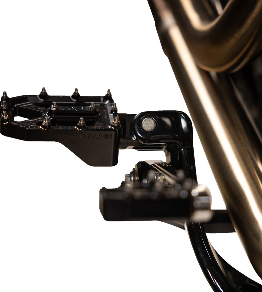 Thrashin Supply Black Aggressor Male Mount Foot Pegs for 1972-2025 Harley