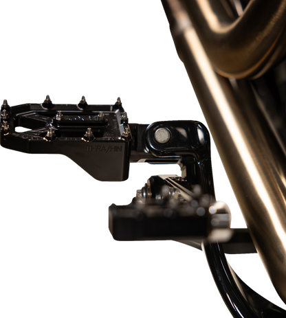 Thrashin Supply Black Aggressor Male Mount Foot Pegs for 1972-2025 Harley