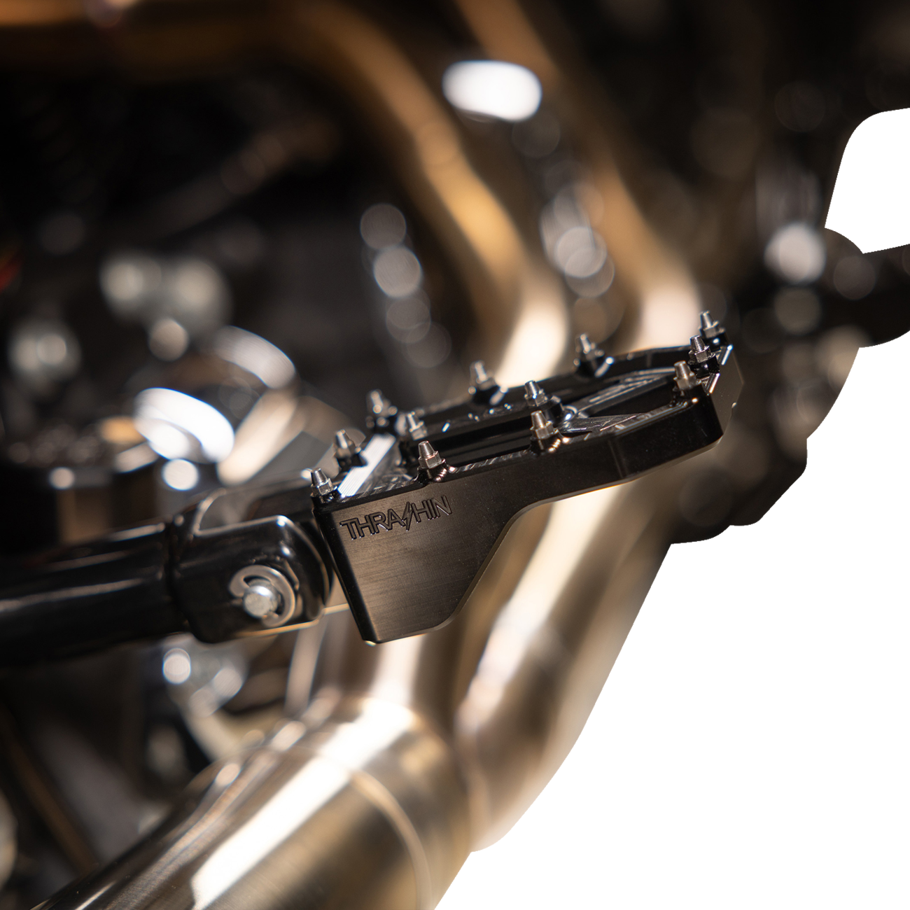 Thrashin Supply Black Aggressor Male Mount Foot Pegs for 1972-2025 Harley